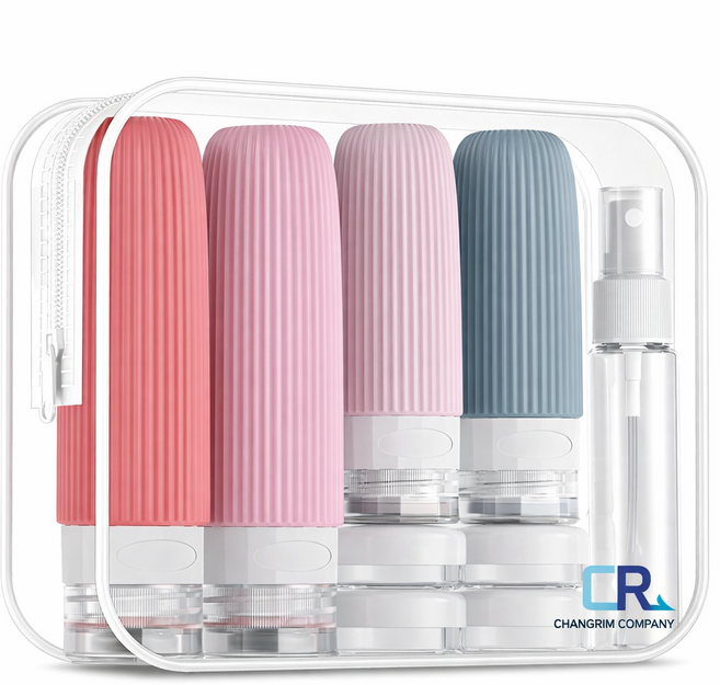 창림컴퍼니 잘짜지는 여행용 실리콘 소분 공병 풀세트, 1세트, 여성 혼합색상