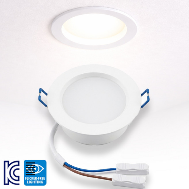 LED 다운라이트 3인치 매입등 5W 주백색 4000K 플리커프리 KC인증, 2개, 화이트