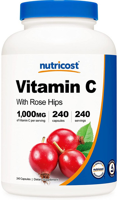 nutricost 維生素C玫瑰果膠囊 1025mg, 240顆, 1罐