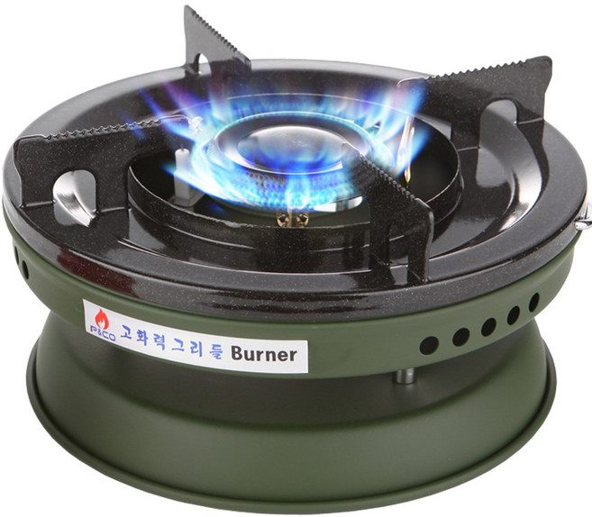 피엔코 고화력 캠핑버너 가스버너 그리들버너 PB-900K 액출 가스렌지 해바라기버너 낚시, PB-900K (카키), 1개