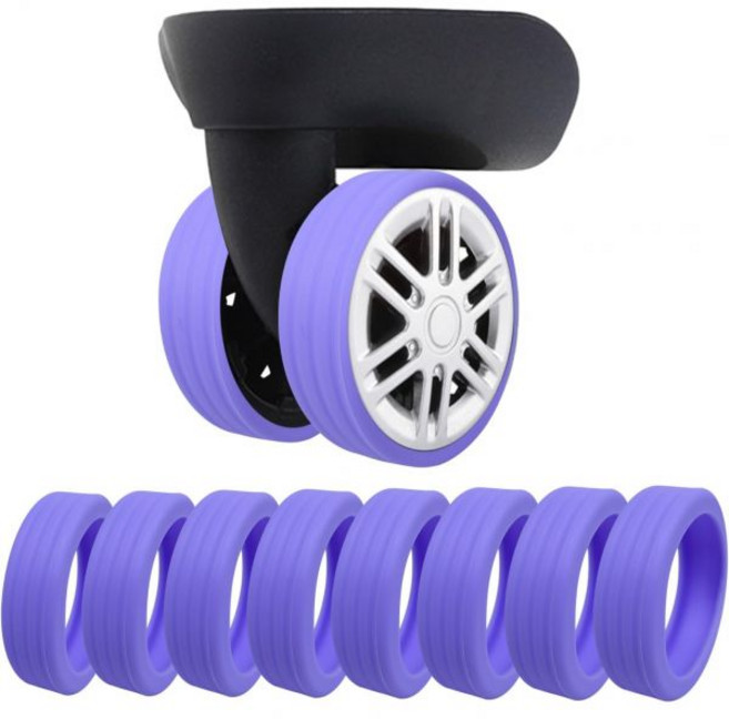 러기지 휠 사일런트 커버 8팩 캐리어 프로텍터 오피스 의자 세트용 실리콘 케이스 오렌지