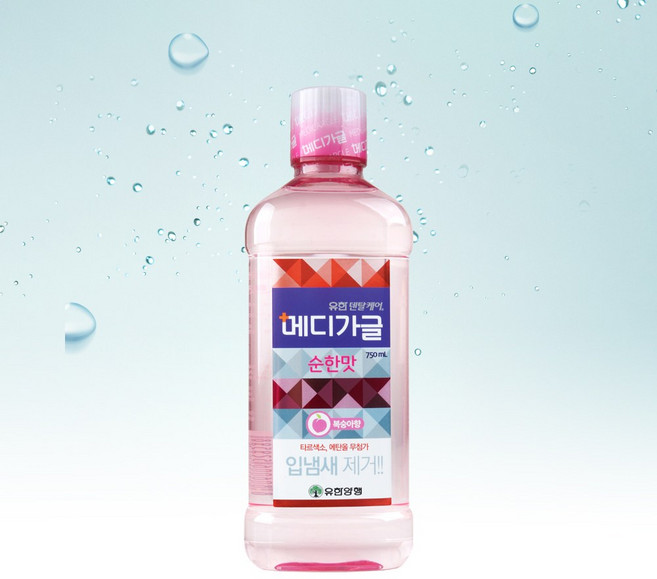 메디가글 순한맛 구강청결제 복숭아향, 750ml, 120개