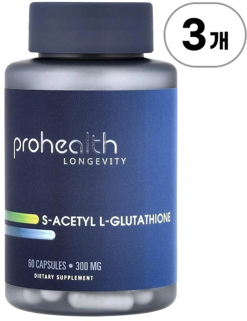 프로헬스 론제비티 S-아세틸 L-글루타치온 300mg ProHealth Longevity S-Acetyl L-Glutathione 300 mg 60정, 3개 - 쿠팡