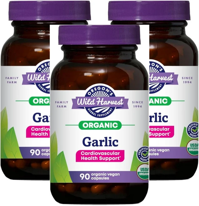 유기농 마늘 추출물 Oregon's Wild Harvest 베지캡슐, 3개, 90정 - 쿠팡