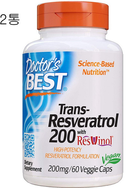 닥터스베스트 2통 레스베라트롤 200mg 폴리페놀 80mg 60베지캡슐, 2개, 60정