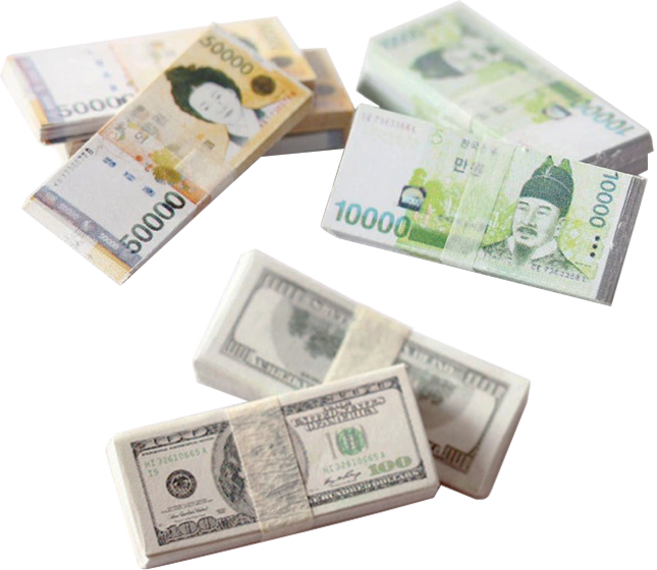 미니어처 지폐 돈 오만원 만원 달러 돈다발 장식소품 미니어쳐 석고방향제 데코 재료, 1개