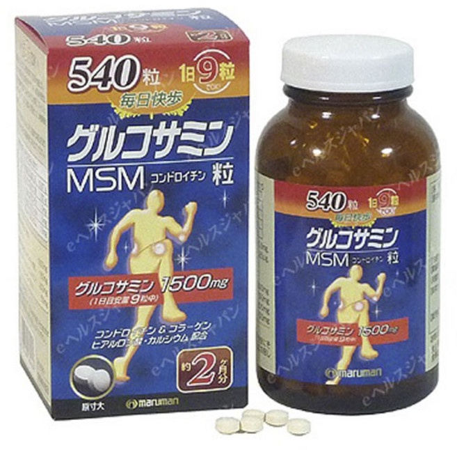 maruman H&B 葡萄糖胺MSM軟骨素錠, 1罐, 540顆
