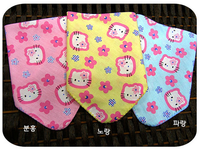 우리아이사랑 국산순면무형광 똑닥이단추 삼각손수건빕 1개