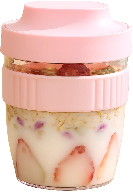 초이세 런치팟 요거트팟 오트밀컵 밀프랩컵 샐러드컵 570ml, 1개, 핑크