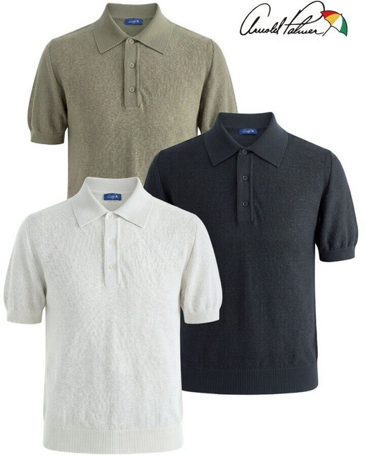 아놀드파마 아놀드파마 프리미엄 남성 클레식 플립 니트 카라 반팔