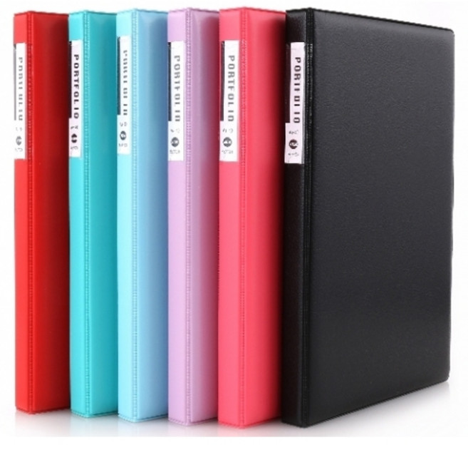 아톰 칼라 포트폴리오 A4 내지40매 색상선택, 검정