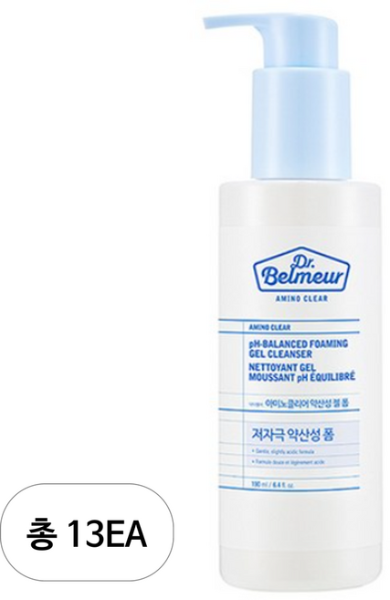 더페이스샵 닥터벨머 아미노클리어 약산성 젤 폼 클렌저, 190ml, 13개