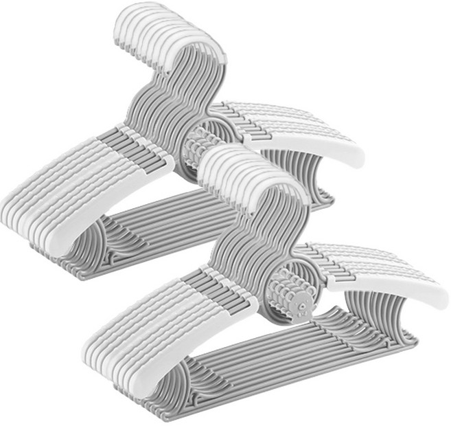 제로리빙 자유자재 길이조절 유아 아동용 옷걸이, Free, 20개, 그레이