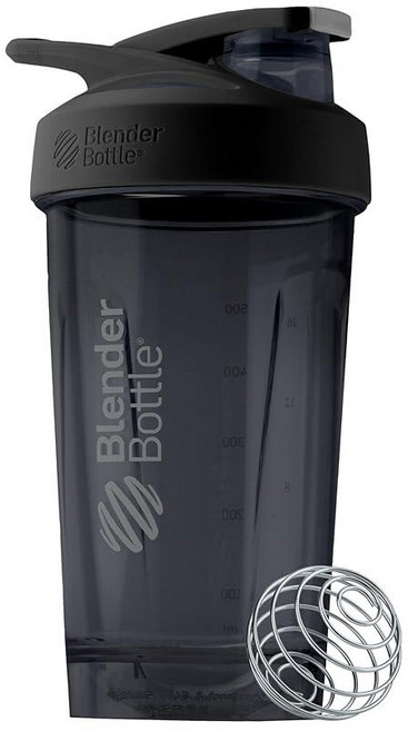BlenderBottle Sport 트라이탄 쉐이커 병 잠금 뚜껑 포함 709.8ml(24온스) 블랙, 1개
