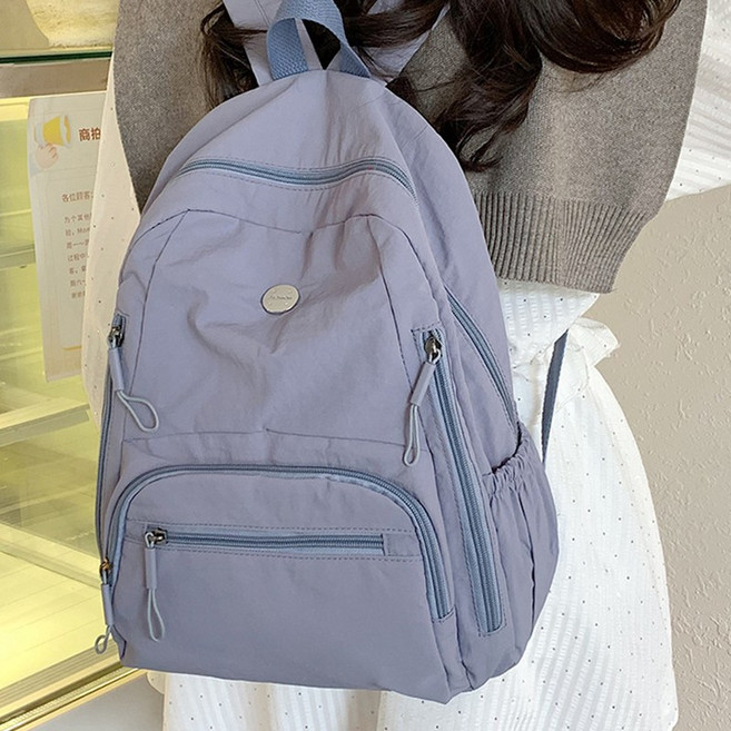여성용 데일리 나일론 백팩 경량 생활방수 캐주얼 패션 학생 가방