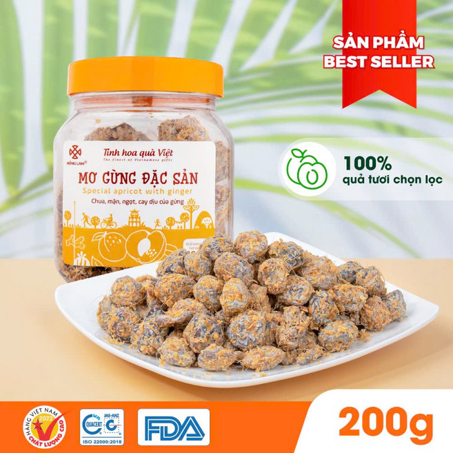 살구 생강 - o mai mo gung chua ngot, 3박스, 200g