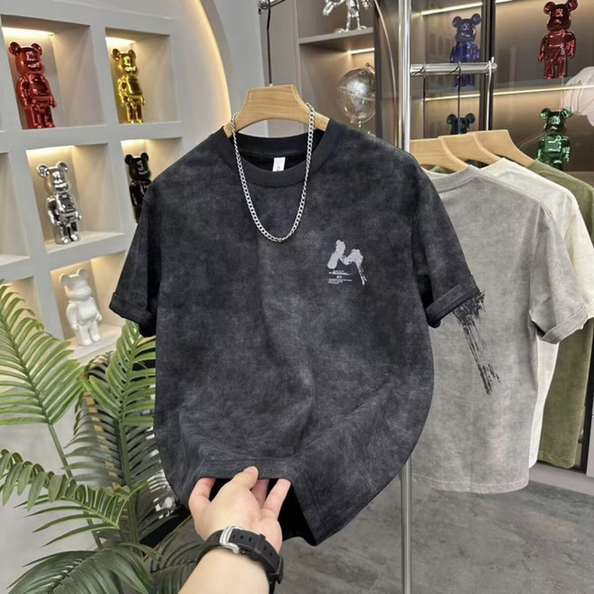 스타일닥터 빈티지 워싱 남자 반팔티 스웨이드 느낌 오버핏 빅사이즈 여름 반팔 남성복