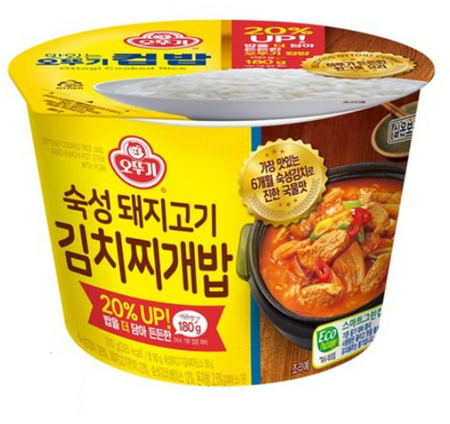 오뚜기 컵밥 숙성돼지고기 김치찌개밥, 12개, 310g