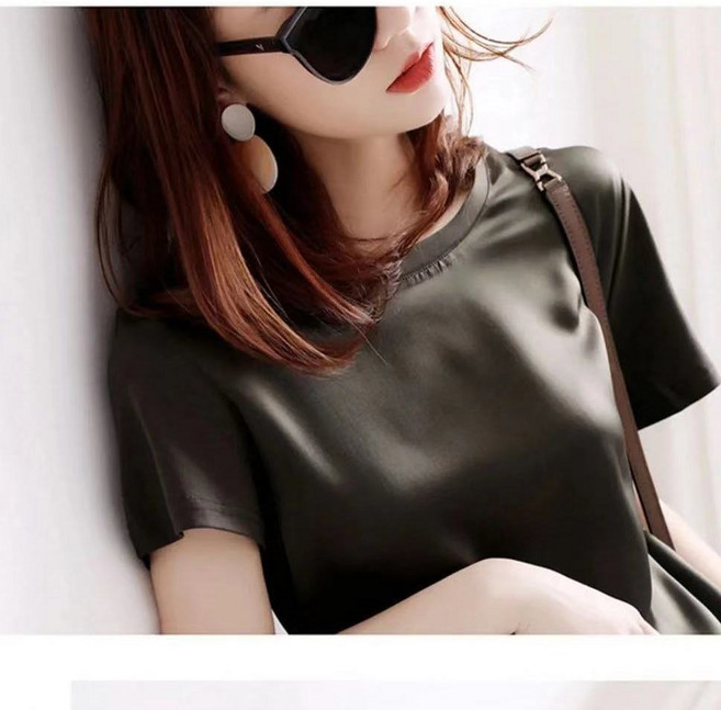 라이트 선샤인 심플 무지 반팔 티셔츠 여름 라운드 티셔츠 nvduanxiu