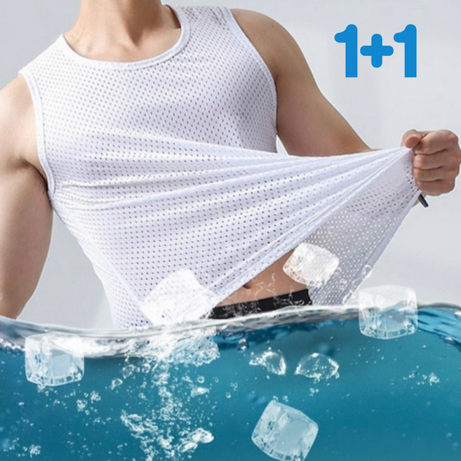 비오몰 1+1 민소매 나시 스포츠 메쉬 쿨티셔츠 여름 남성 런닝 작업복 쿨티