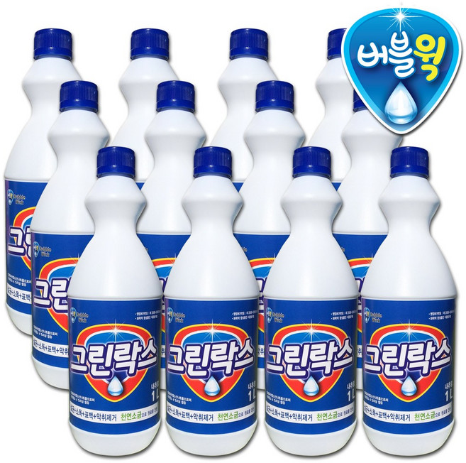 버블윅 크린락스 1L 세정제 욕실청소 곰팡이 살균 표백 소독, 12개