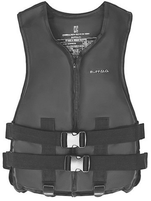 [백화점 정품] 버팔로 슬림핏 구명조끼 부력 보조복 자켓 BUFFALO 레트로 1P, M 블랙
