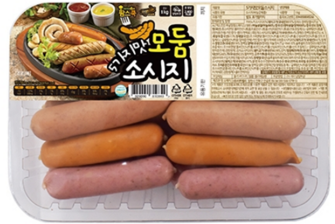 5가지맛 모둠소시지 (1000g X 2팩), 7세트, 1kg