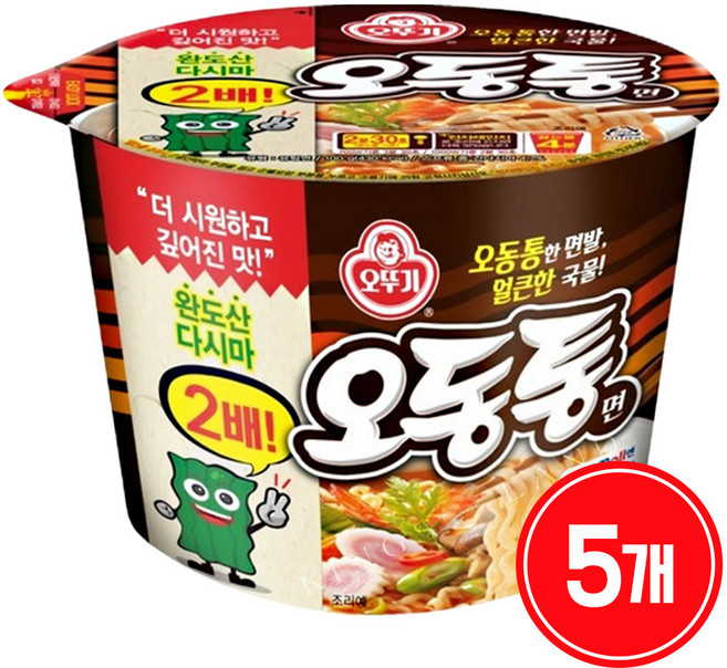 오뚜기 오동통면 용기 100g, 5개