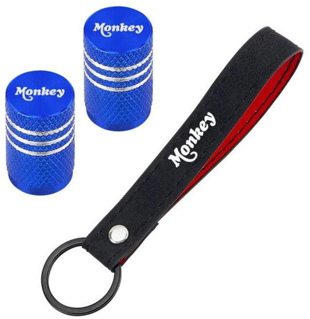 고급 모토 로고 타이어 밸브 캡 가죽 오토바이 키체인 혼다 몽키 Z 125 Z-125 Z125 용, [09] Product mix - blue, 1개