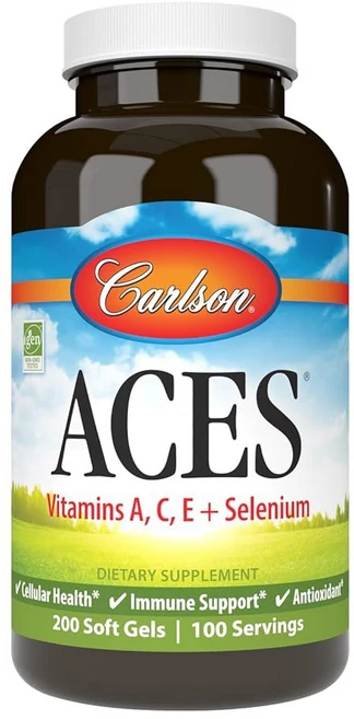 칼슨 ACES A C E 셀레늄 세포 및 면역 지원 제 소프트젤 200개, Carlson 글루타치온 칼슨 - ACES, 비타민 A, 200정, 1개 - 쿠팡