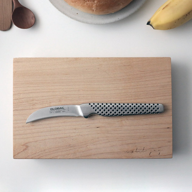 [정품] 글로벌나이프 GSF-17 샤또 나이프 Peeling CURVED 6cm 평생 AS, 실버