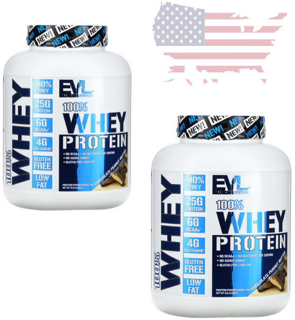 EVL 유청 단백질 100% 초콜릿땅콩버터맛 2268kg 2개세트 미국정품, 2개