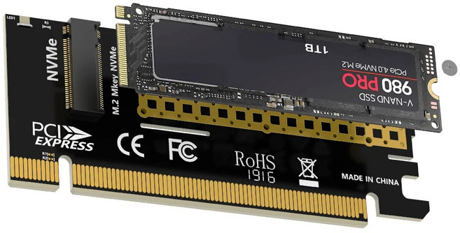 JEYI 데스크탑 마더보드 PC용 확장 카드 M.2 NVME-PCIE X16 어댑터 2280/60/42/30 NVMe SSD-PCIe 4.0 3.0 G, [01] MX16, 1개