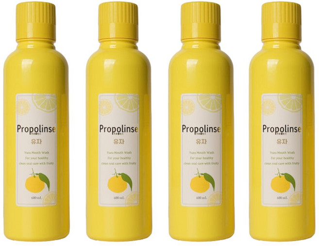 프로폴린스 유자향 가글 600ml 4병 입냄새제거제 상큼한 유자향