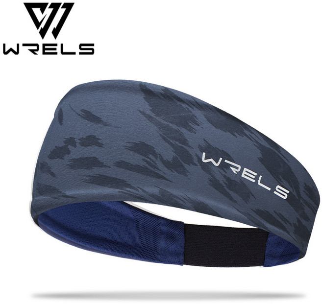 WRELS 초경량 스포츠 헤드밴드 고탄력 3중 흡한속건 미끄럼방지 남녀공용 등산 캠핑 러닝 여름용, 1개, 남색
