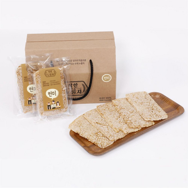 (착한누룽지) 현미 백미 찹쌀 흑미 보리 누룽지 600g, 1개, 본상품선택, 1개