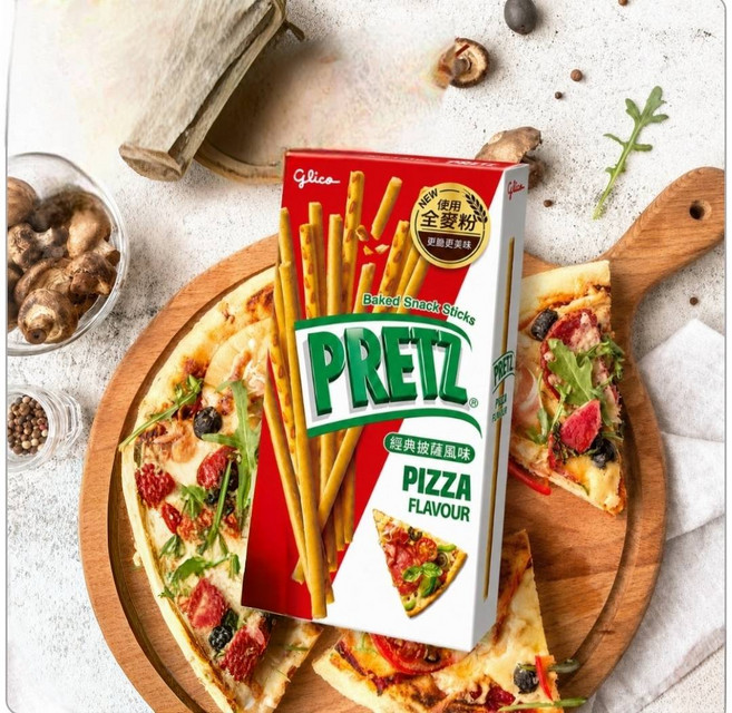 Glico Pretz 經典披薩風味烤餅乾棒 使用全麥粉, 31g, 1個