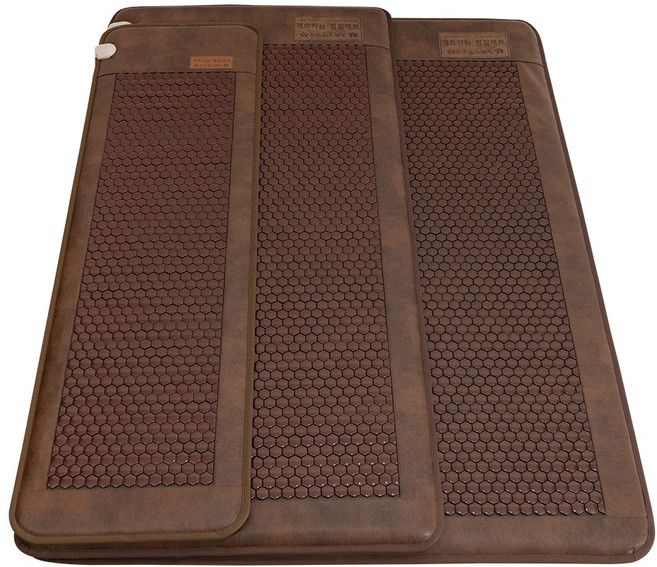 한일의료기 게르마늄 매트 찜질기 온열 돌침대 방석 세라믹 전기 장판 브라운, 50 x 120cm