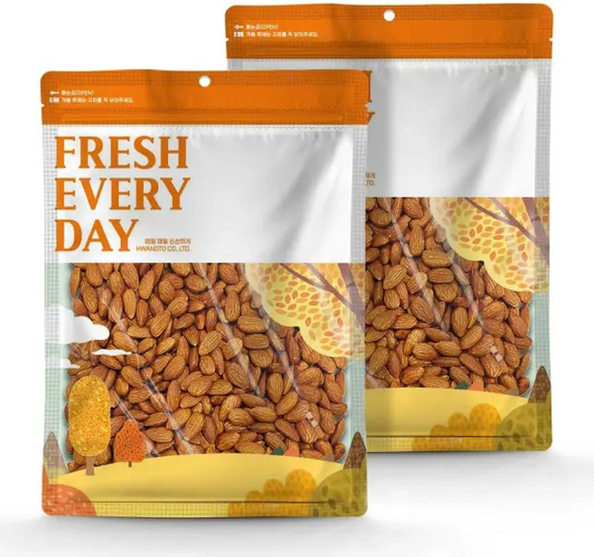 황토마을 햇 볶음아몬드 구운아몬드 1kg+1kg, 2개, 1kg