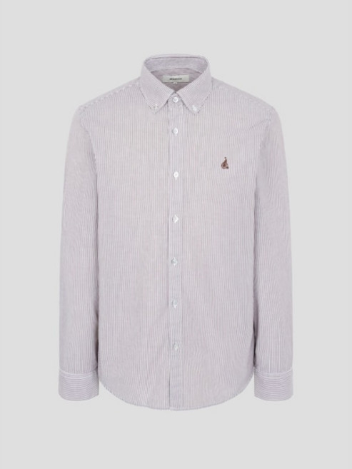 [국내매장판] 빈폴 25FW 핀 스트라이프 셔츠 - 브라운(BC5864C16D) 163986