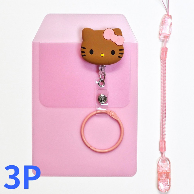 간호사 테이프걸이 릴홀더 널스포켓 키티 시나모롤 스프링 집게줄, 1개, 핑크태닝키티_3P모음