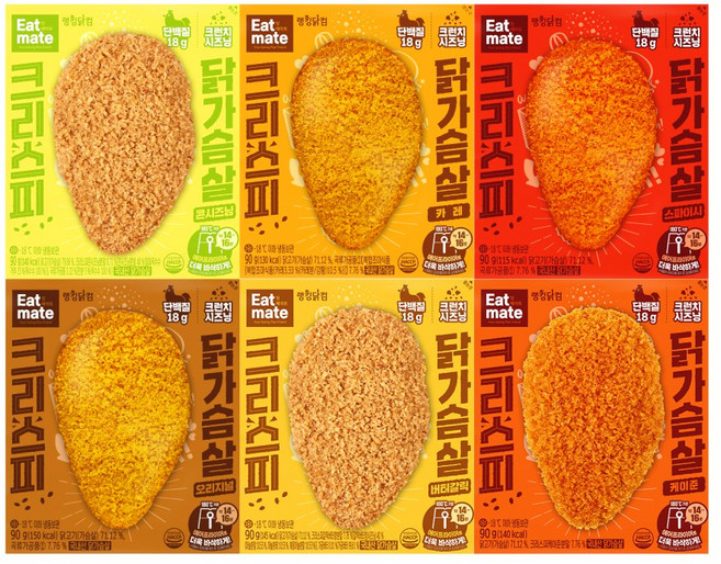 [랭킹닭컴] 잇메이트 크리스피 닭가슴살 6종 혼합, 90g, 54개