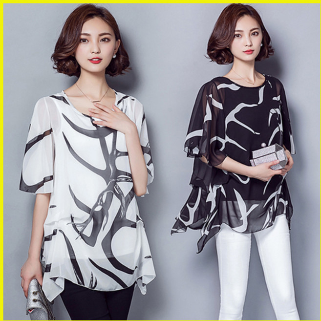 vaviola 바비올라 050이중쉬폰블라우스