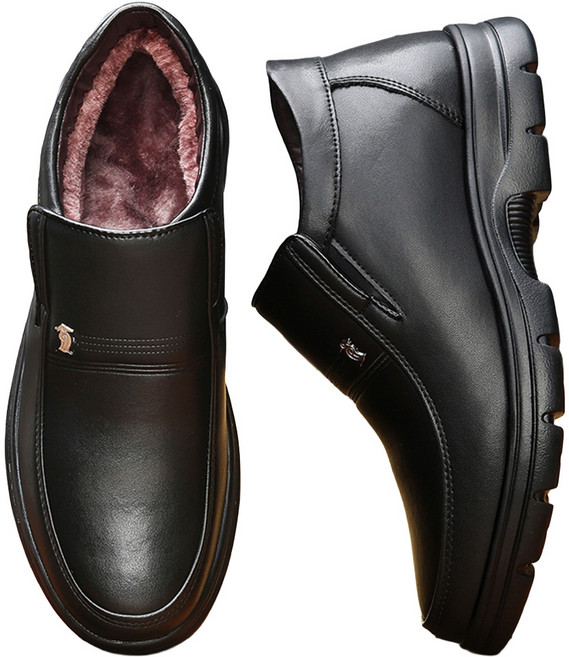 [ 보이앤맨 ] 남자 소가죽 보아털 방한화 구두 발편한 캐주얼 러털 발목 따뜻한 겨울 부츠 신발 단화 슈즈