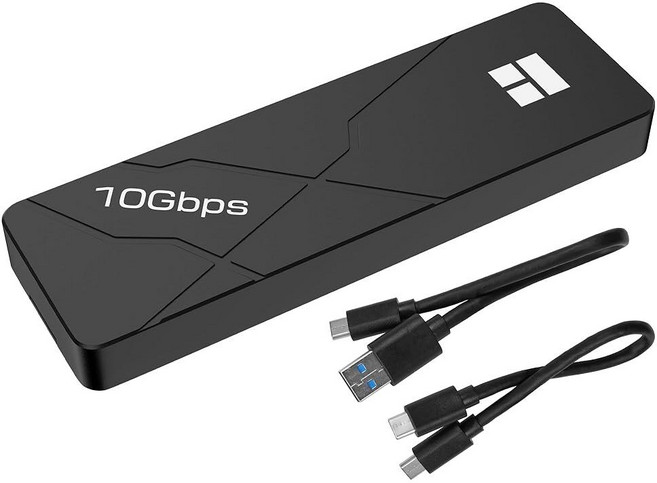 TR M.2 NVMe SSD 인클로저 HR-EB110 AC 블랙 NVMe 인클로저 USB3.2 Gen2 10Gbps 외장 SSD 케이스 CNC 알루미늄 2230/2242, TR M.2 NVMe SSD 인클로저, HR-EB110