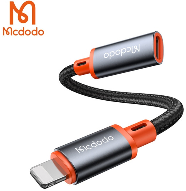 Mcdodo Type-C 轉 Lightning OTG轉接線 蘋果設備適用 支持充電與音頻 金屬散熱 小巧便攜, 1個