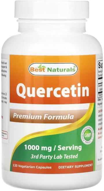 Best Naturals 퀘르세틴 1000mg 베지 캡슐 120정(캡슐 1정당 500mg), BestNaturals퀘르세틴1000mg베지캡슐120정, 1개, 120정 - 쿠팡