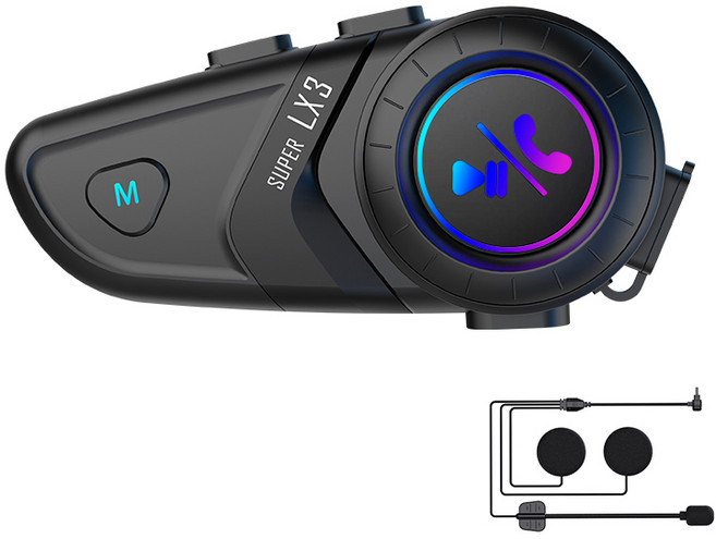 비더블유비 헬멧 블루투스 오토바이 블루투스 스마트 노이즈 캔슬링 방수 오토바이헬멧 블루투스, 블랙, A