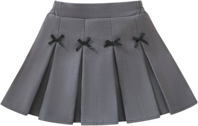 삐삐네옷가게 여아 스쿨룩 리본 플리츠 밴딩 미니 스커트