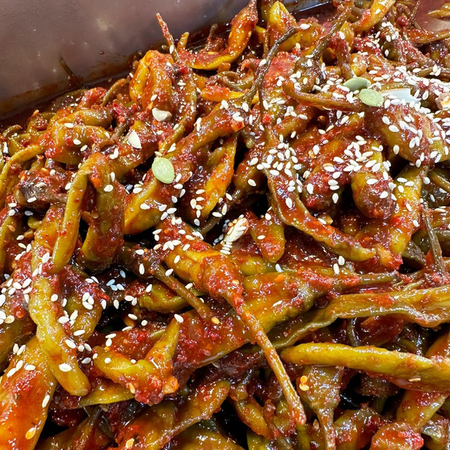 대구 동대구 시장 삭힌 고추 무침 장아찌 고추지 김치 1kg/2kg, 2kg, 1개